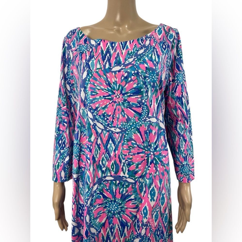 Lilly Pulitzer Tiki Pink Shake It Up Vibrant Summer Dress Size XL - Picture 2 of 4